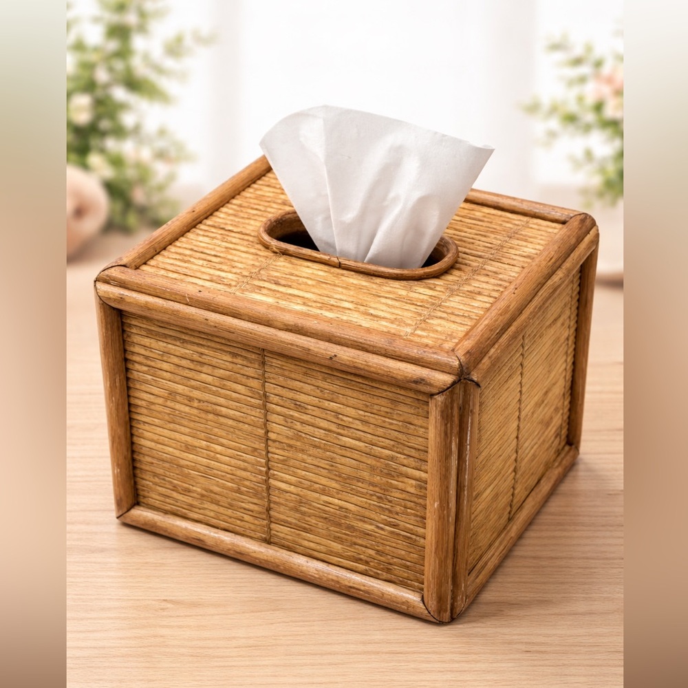 Beautiful vintage tissue box holder.